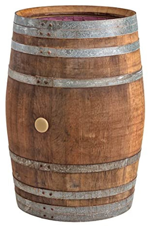 Barril de Lluvia 225 litros, barrica Madera Natural como depósito para el Agua de Lluvia (Abierto sin Tapa - con Grifo (Agujero alt. 40 cm))