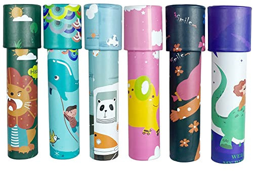 BluVast Kaleidoskop Bastelset, 6pcs Mini Kaleidoskop Kinder Mitgebsel, Mini Kaleidoskop Kinder, Kinder Kaleidoskop, Kaleidoscope Kinder Party Set Prisma Teleskop Puzzle(Zufällige Farbe