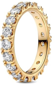 Pandora Timeless Ewigkeitsring funkelnde Reihe, 14-karätig vergoldet, mit klarem Cubic Zirkonia