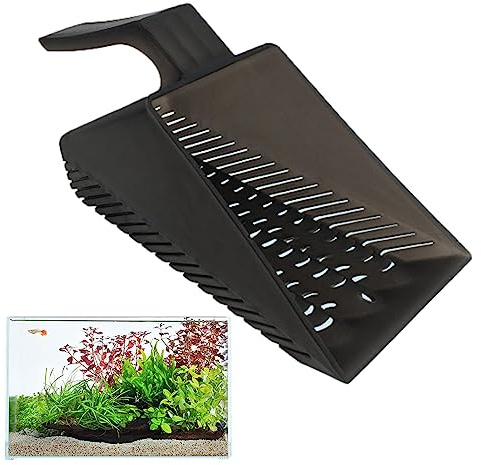WOTEG Sandschaufel für Aquarium, Kiessieb, Schaufel, Sandschaber, Terrariumschaufel, Streu, Reinigungspfanne für Aquarien, Garten, Pflanzen