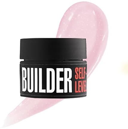 K Professional Builder Gel - Self Level - Nail Modelling - UV LED - Nail Extension - Gel Builder - Pink Shiny - 13gr