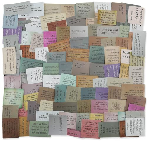 Yolev Bibelvers-Aufkleber, religiöser Jesus, Glaube, motivierende Zitate, Vintage-Schreibmaschinen-Stil, PVC-Material, wasserdicht, Scrapbooking-Planer, Junk-Tagebuch, 200 Stück