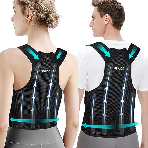 Rückenstützgürtel Rücken Geradehalter Haltungskorrektur Damen: Verstellbare Haltung Korrektur Gurt für herren - Atmungsaktive Back Posture Corrector - Verstellbare Gerade Haltungstrainer Schwarz L