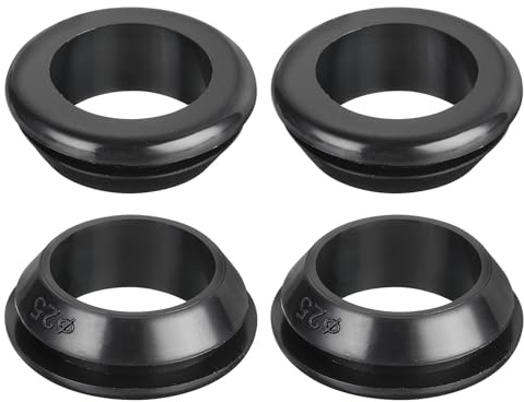 sourcing map 10Pcs Rubber Grommets 25mm Mount Dia, for 20mm ID Rubber Hole Plugs Rubber Wiring Grommets for Firewall Cable Wire Protecting, Black