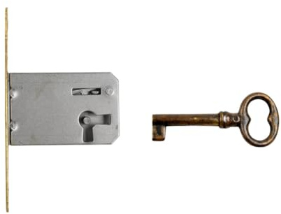Holzando Möbelschloss Einsteckschloss mit Schlüssel 02.4014-3016 Rechts - Dornmaß 40mm - Halmlänge 32mm