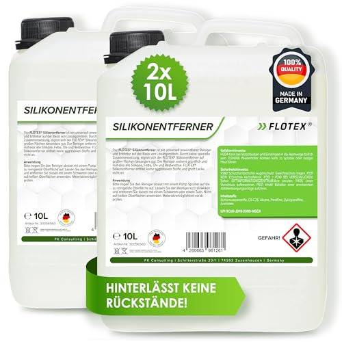 Flotex® - Silikonentferner 2x10l IFT-5060 | Wachsentferner für Autolack | Intensive Reinigung | Der Silikonreiniger entfernt problemlos Öl, Fett & Silikon | Besonders schonend