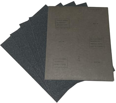 Wet&Dry Sandpaper Sheets // 230mmx280mm Quality Silicone Carbide Sanding Sheets // P60-P2500 // 10pk (P80 (Coarse))