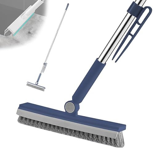 Cepillo de Limpieza de Suelo con Telescópico Mango Largo(145cm),3 en 1,Forma V,con Cerdas Duras,Escoba para Limpiar Alfombras,Suelos de Madera,Azulejos,Baño,Patio,Garaje,Pared,Cocina,Terraza,Piso