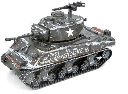 Metal Earth 3D Metallbausatz Panzer M4 Sherman Tank ab 14 Jahre | Präzise lasergeschnittene Metallteile zum Zusammenstecken ohne Klebstoff. Detailreiche Modelle mit bebilderter Bauanleitung