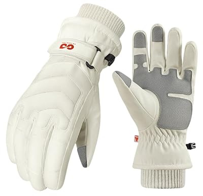 JJZS Winter Ski Snow Gloves for Men Women Youth Touchscreen Waterproof Cold Weather Hand Warming Gloves Winter Work