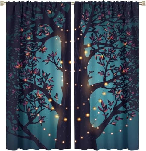 Vorhang Kinderzimmer Bunter Schmetterling Kinder Vorhänge Mit Ösen Polyester Gardinen Thermovorhang Blickdicht Ösenschal Kindergardinen 170X200 cm (B + H) Für Wohnzimmer,2Er Set-267029078