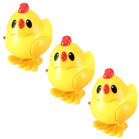 WESIEVYA 3stücke Aufzieh-Spielzeug Hüpfgelbes Huhn Lustige Dekorative Uhrwerktiere Für Junge Mädchen Lehrreiche Spielzeuge Für Drinnen Und Draußen Mit Zufälliger Flügel-Farbe