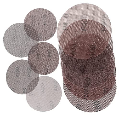 OSALADI 40pcs Anti-clogging Sanding Pads for Polishing and Furniture Mesh Sandpaper Assortment Grits Easy to Install and Remove Grinding Tool
