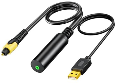 Boddceto USB Digital Fiber Optical Audio Cable Square Port 3.5Mm to SPDIF Audio Converter for Connection to Audio Amplifier
