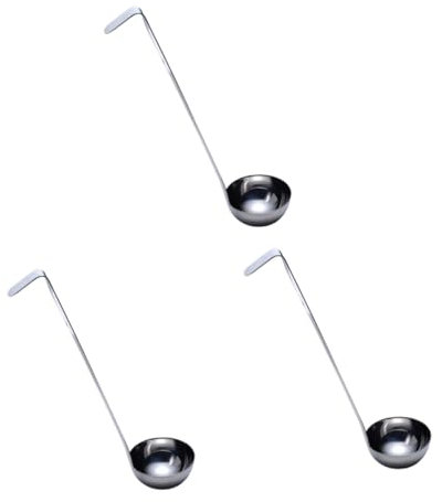 Cabilock 3 Piezas cuchara de onza cucharas soperas retráctil pinzas de cocina para cocinar apretones café sopera de cocina de sopa creativa Acero inoxidable Silver