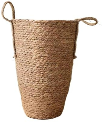 Cesta de la Macetero Mimbre Maceta alta de mimbre, cesta for flores, decoración for el hogar y el jardín, cubo for la colada, cestas de almacenamiento de ropa sucia, soportes for juguetes(Size M 21x35