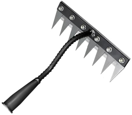 5/6/7/8 Dents Rateau De Désherbage, Amovible Outil De Râteau De Désherbage, Râteau Désherbage Acier Robuste, Outillage De Jardin pour Désherber/Ameublir/Semence (8 Dents)
