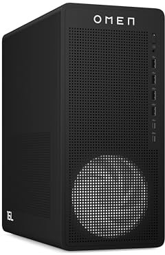 HP Ordenador sobremesa Gaming OMEN 16L (Procesador Intel Core i7-14700F, 32GB RAM, 1TB SSD, Nvidia GeForce RTX 5060 8GB, Windows 11) Negro