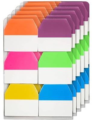 600 PCS Book Tabs,Index Page Markers Tabs,Transparent Colorful Sticky Tabs,Sticky Index Labels Annotation Tab for Office School Home
