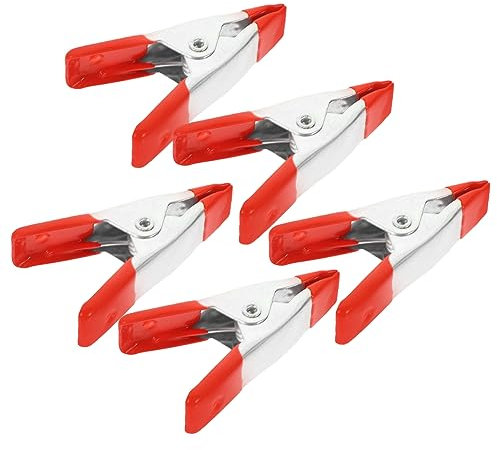 SHINEOFI 5pcs Small Metal Spring Clips Woodworking Clips Spring for Woodworking Heavy Duty for Tent Setup and Craft Projects