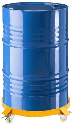 Chariot à fût robuste de 55 gallons avec 4 roulettes pivotantes, transport de tonneau jusqu'à 120 kg, chariot de transport en acier Ø 61 cm