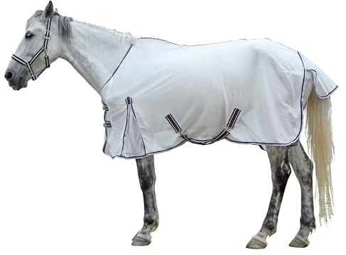 Leberna Fly Rug for Horses - Mesh Summer Horse Fly Sheet with Tail Cover | Adjustable Double Buckle Front, Shoulder Gussets, Removable Leg Straps, UV Protection & Anti-Mosquito