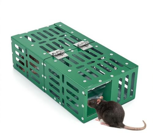 Trampa para Ratones Humana Jaula Multicaptura Metal (Verde)