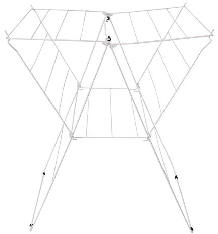 MSV - Wäschetrockner Tetra 13M aus Weißstahl, Großformat für Wäschetrocknung, Maße 57x65x75,5 cm, platzsparend klappbar, ideal für Waschküche und Badezimmer