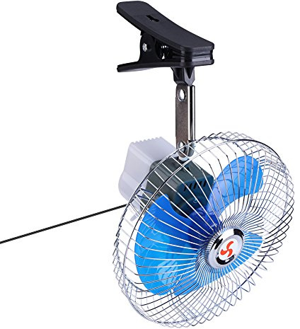 12 V 25 Watt Auto Auto Clip Fans Mini Tragbare Fahrzeugkühlung Oszillierende Fan Leistungsstarke Leise Lüftung Armaturenbrett Elektrische Auto Fans mit Zigarettenanzünder Stecker für Sommer Fahrzeug L