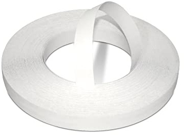 WoodPress® 22mm Perlweiß Melamin-Kantenumleimer zum Aufbügeln 50m | 50-m-Profirolle mit Schmelzkleber, flexible Bügelkante für Möbelbau sowie Schrank-, Regal- und Plattenkanten