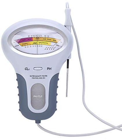 Diyeeni 2 in 1 Tragbarer PH Chlortester, Wasserqualität Messgerät mit Sonde Wassertester Chlormeter, Heim Wassertestsgerät für Schwimmbad Pool Spa