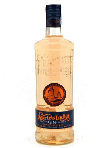Puerto de Indias – Ginebra Premium de Melocoton. Flor de Sauco y Naranja – Peach Premium Gin – 70 cl – 37.5º