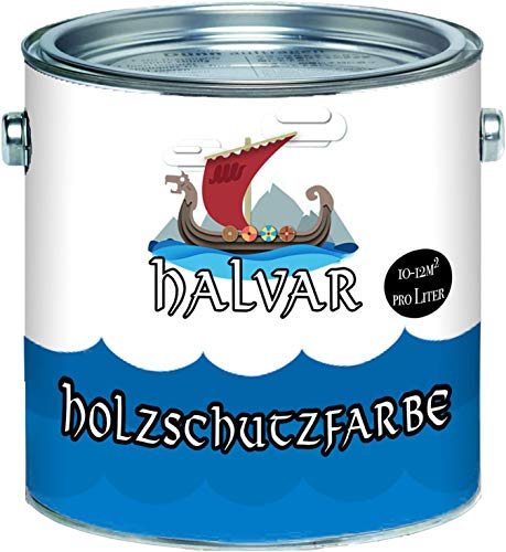 Halvar PU Holzschutzfarbe GLÄNZEND Rubinrot RAL 3003 Rot Skandinavische Wetterschutzfarbe Holz-Lack wetterbeständiger Langzeitschutz (1 L)