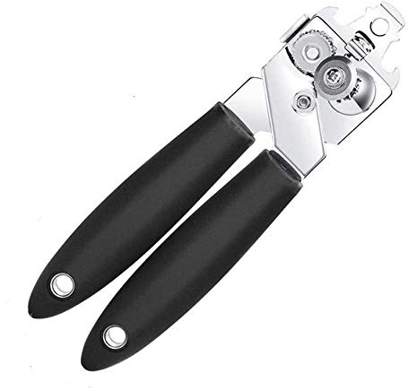 Apriscatole resistente 3 in 1 in acciaio INOX manuale per latte, lama in acciaio al carbonio per sicurezza con bordo liscio apribottiglie leva per cucina, ristorante, campeggio
