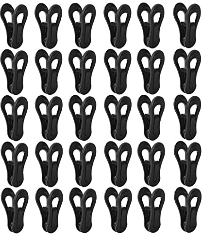 Hanger Clips,Clothes Pants Pegs Set Washing Line Laundry Clips 30PCS Black