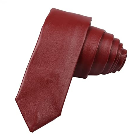 BAJIE Herren Krawatte Pu Leder Krawatte 6 Farben Außenhandel Schmale Version Leder Krawatte 5.5cm Formale Business Krawatte
