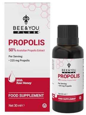 BEE&You, Propolis Liquid Extract Drops, 50% Pure Propolis, Ultra Plus Strength, Immune Support Supplement, Sore Throat, Allergy Relief, Respiratory, Antioxidants, Keto, Paleo, Gluten-Free, 1 Fl Oz