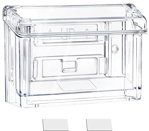 Kurtzy Transparenter Acryl Visitenkarten Halter für den Außenbereich - B10 x T3,4 x H7,3 cm - Einzelfach-Kartenhalter Tisch Visitenkarten Aufbewahrung & zur Wandmontage für Büro- oder LKW-Wände
