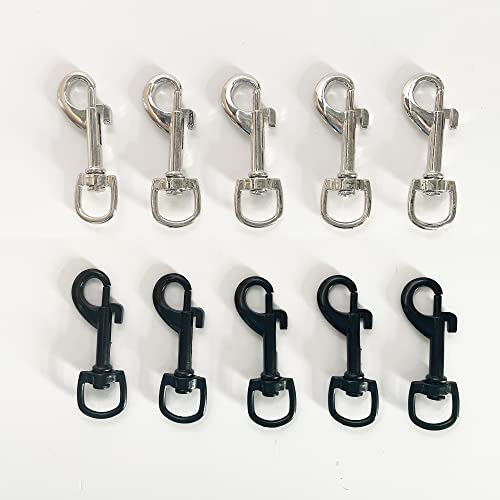 10 stycken vridbara snäppkrokar fästelement virvel karbinhake klämma karbinhakar med rak virvel hundkoppel karbinhakar för hundhalsband robust legerat stål vridbar rak svart