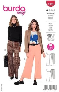 burda style Schnittmuster, 5969, Hose selber nähen [Damen, Gr. 34 - 44] Level 1 für Anfänger, mehrfarbig