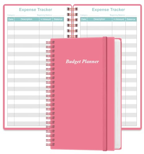 Budget Planner - A6 Expense Budget Tracker, Budget Book for Ledger Book, Money Organizer for Wallet, 3.75 x 6.75, Pink
