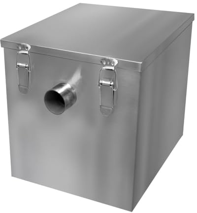 Séparateur de Graisse Commecial 35L en Acier Inoxydable Récupérateur Bac piège à Graisse - Sous Evier - Elimine les déchets de vos eaux - Parfait pour Restaurant, Bar, Cuisine HORECA CHRD