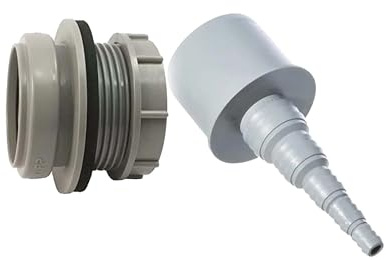 tecuro Kombi-Set Airfit Anschraubmuffe DN 50 & Schlauchnippel DN 50 für Schlauch von 8 bis 25 mm, KS-grau