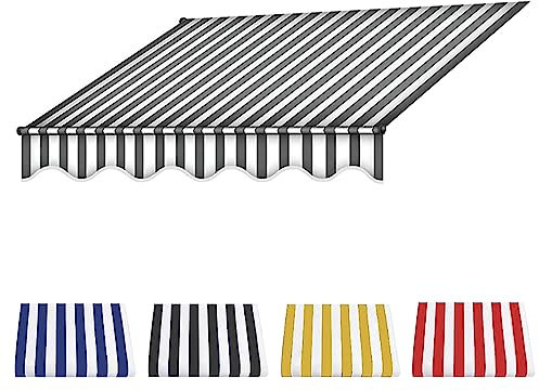 Ersatz Markisenstoff, Markisenabdeckung für den Außenbereich, UV Schutz, Wasserdicht Große Auswahl an Farben und Größen, Rahmen Nicht im Lieferumfang Enthalten ( Color : Gray+White , Size : 4M/157.5IN