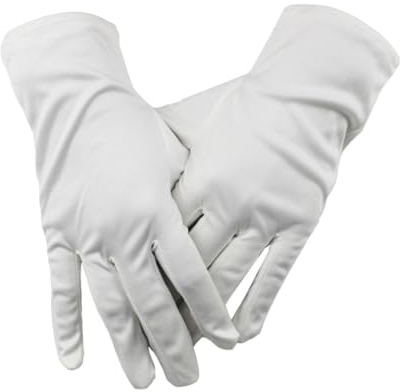 Homoyoyo Guantes De Tela Sin Látex y Fibra Ultrafina, Antiestático, Poliéster Blanco, Ideales Para Cocina y Restaurante, Paquete De 5 Pares, Uso Diario