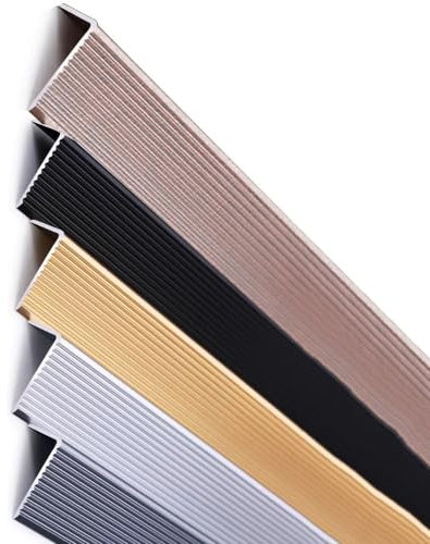 ILOOXI Trappkantskydd, Halkfria Trappsteg Självhäftande, Trappprofil Trappkantprofil Vinkelprofil Med Räfflad, För Trappsteg Inomhus Utomhus (Color : Silver, Size : 10 Pcs)