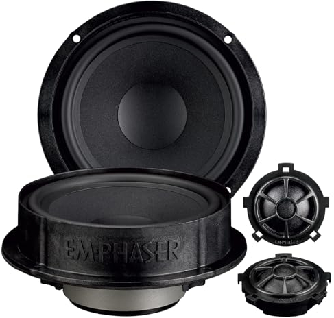 EMPHASER EM-VWFX155 – Klangstarker Plug & Play 2-Wege 15,5 cm / 6“ Komponenten Lautsprecher, kompatibel mit VW, Seat, Skoda, Soundsystem für Tür Einbau, 80 W RMS, 1 Paar