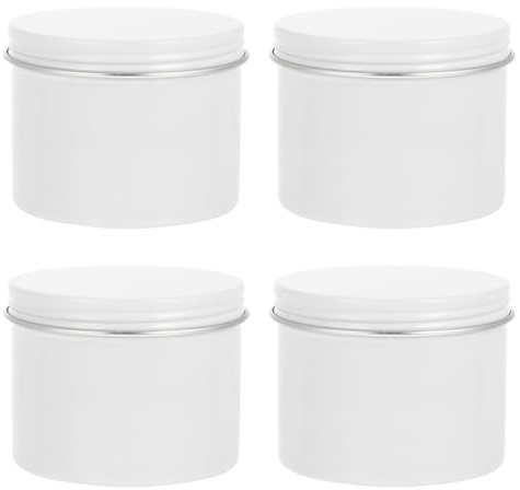 Cabilock 4Stücke Runde Aluminium Dosen mit Schraubverschluss Leere Aufbewahrungsbox für Tee Kerzen und Kleine Gegenstände für DIY und Reisen Metallbehälter Staubdicht Leicht