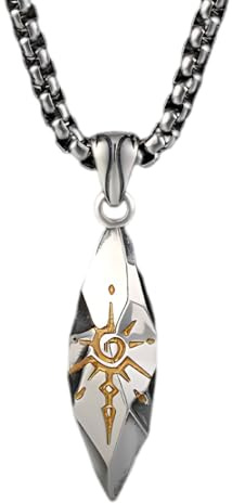 ARHZ Collier Homme - Chaine Acier Inoxydable - Collier Argent - Pendentif Météorite - Cadeau Fête des Pères