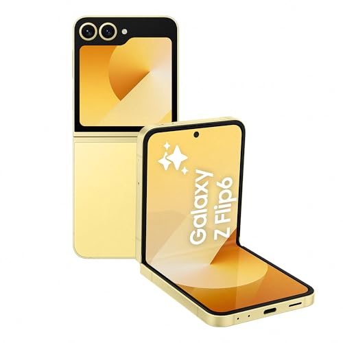 Samsung Galaxy Z Flip6 AI-Smartphone, Simlockfreies Handy ohne Vertrag, 512 GB Speicher, 50-MP-Kamera, Yellow, 3 Jahre Herstellergarantie